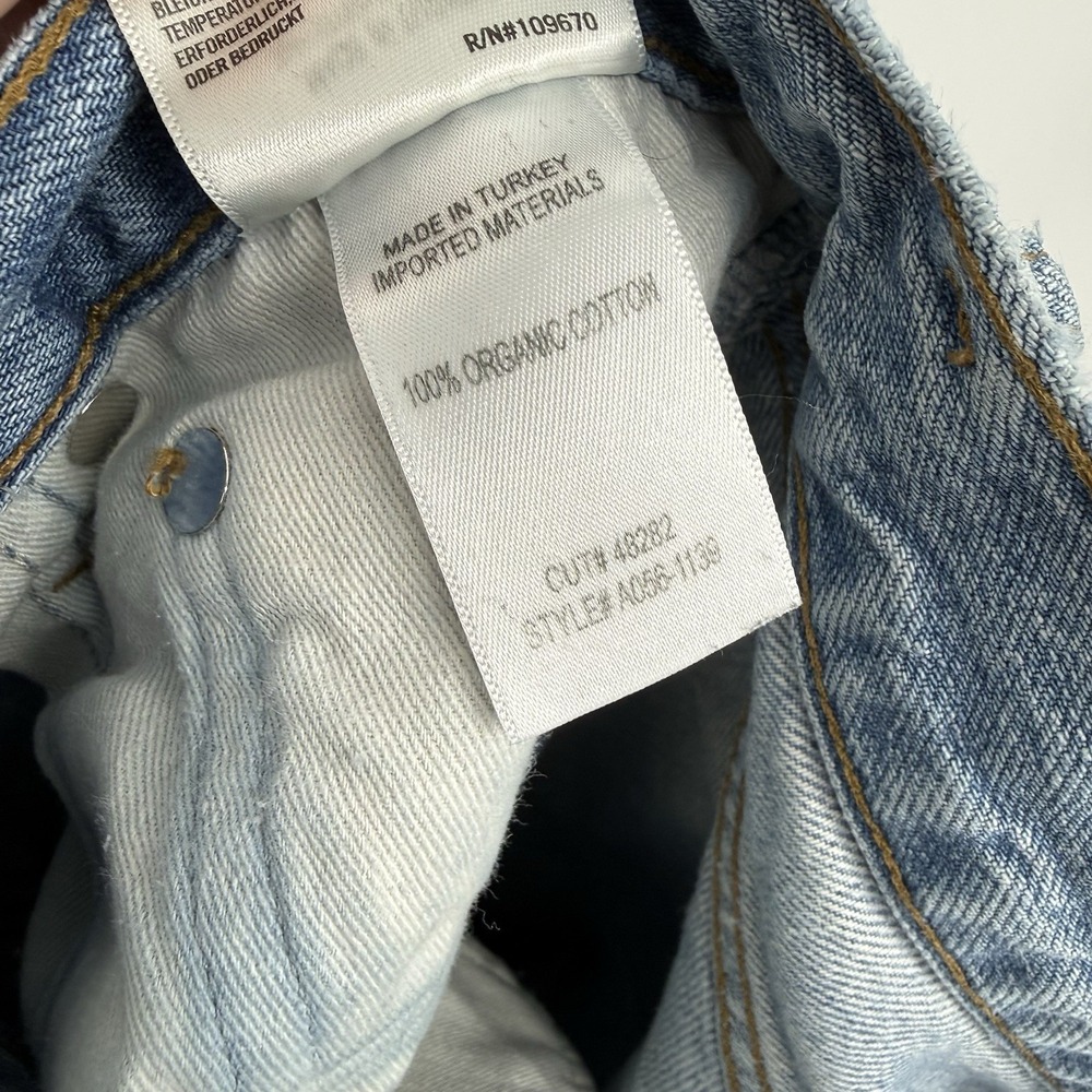 Agolde Size 26 Riley High Rise Straight Ankle Jeans Blue Button Fly Distressed - Picture 6 of 7